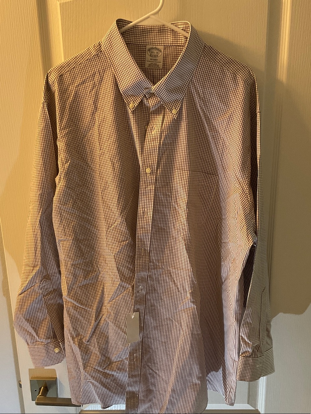 Brooks Brothers Men's Button-Down Shirt - Blue & White Micro-Check
